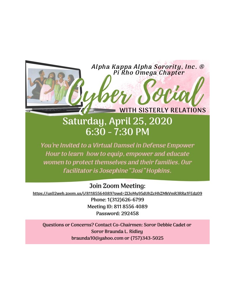 Pi Rho Omega Chapter CYBER SOCIAL WITH SISTERLY RELATIONS