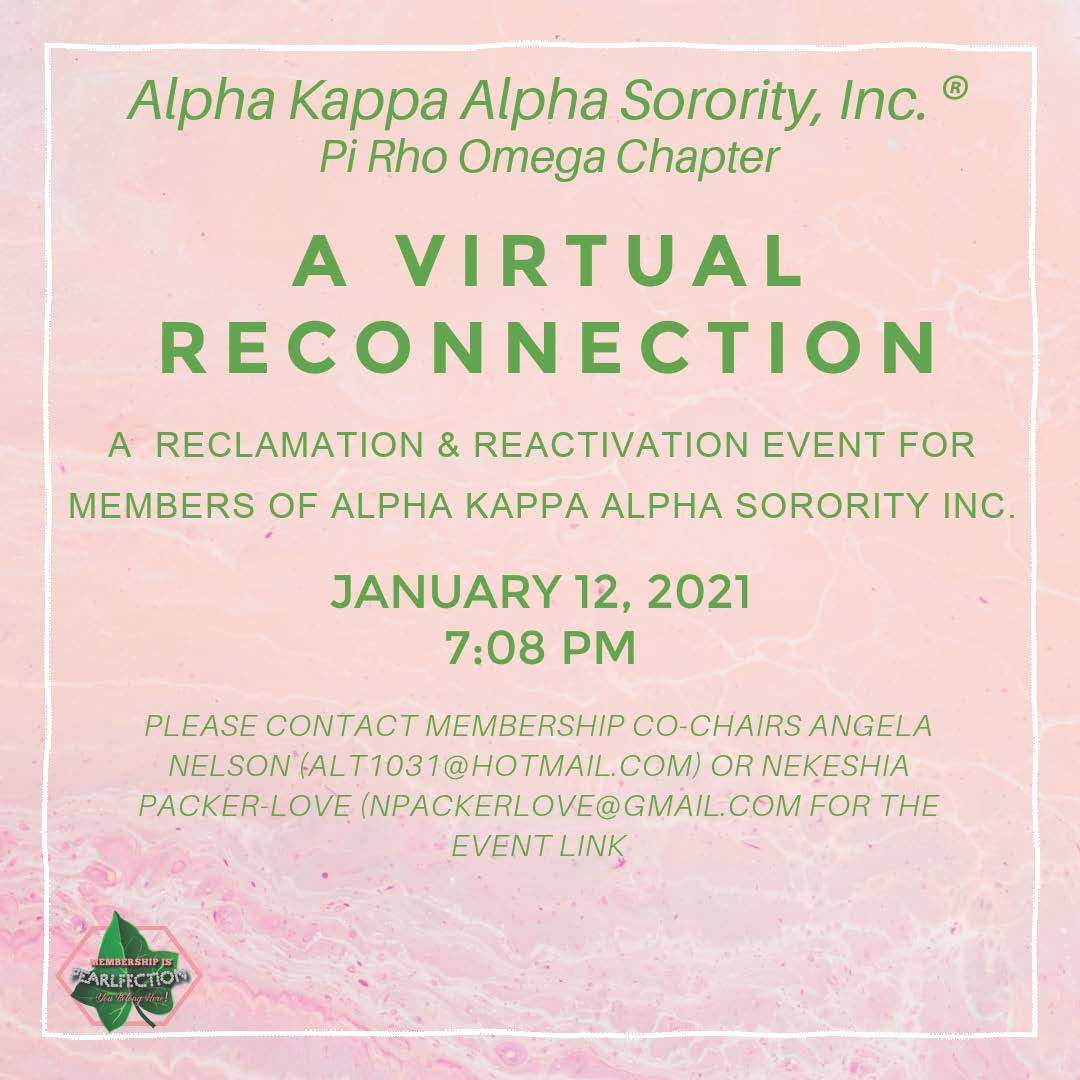 Pi Rho Omega Chapter A Virtual Reconnection .A Reclamation