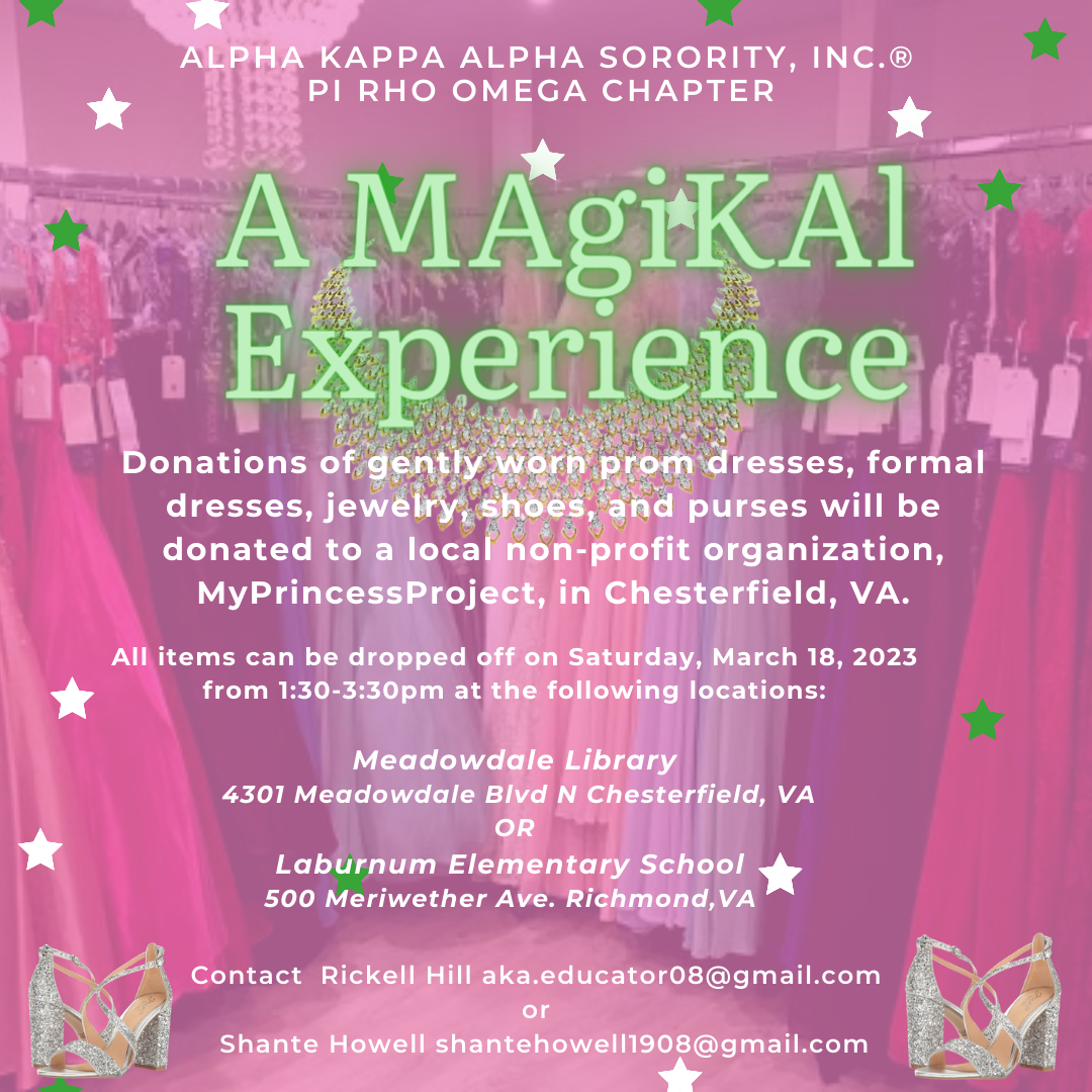 Pi Rho Omega Chapter A MAgiKAl Experience Prom Dress Donation